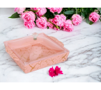 PM137 Pink Piring Kue Persegi Dengan Motif Marmer
